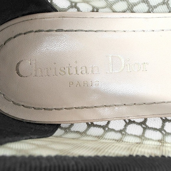 Dior Miss J'Adior Resille Ribbon Mesh Ballet Flats Black 39.5 - Picture 6 of 9